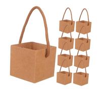 EPIGEIST 50pcs Kraft Paper Floral Bags with Handle Plant Tote Boxes for Succulent Pots Mini Bouquets Stable Root Packaging Convenient Carrying for Weddings and