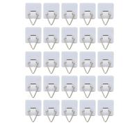 EPIGEIST 50pcs White Nail-Free Photo Frame Hooks Punch-Free Wall-Mounted Picture Hangers for Photo Frames and Art Discs Triangular Adhesive for Damage-Free Wall Hanging