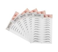 EPIGEIST 5Pcs 6D Realistic Black Hair-Like Eyebrow Stickers Waterproof 3D Temporary Tattoo Adhesive Stick on Eyebrows for Women Natural Look Makeup Tool