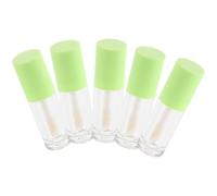 EPIGEIST 5pcs 6ml Empty Lip Gloss Tubes with Large Brush Refillable Plastic Lipstick Vials for Travel and DIY Makeup Green Lip Gloss Containers for Care Enthusiasts
