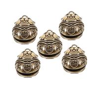 EPIGEIST 5pcs Antique Brass Dog Collar Bells Cat Collar Charms Pendant DIY Craft Accessories for Pets Christmas Crafting and Training Use