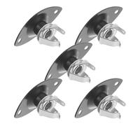 EPIGEIST 5Pcs Black Recessed Oval Guitar Jack Plate Set for Electric Guitar and Bass, Mono Output Socket Replacement, Sturdy Metal Wiring Repair Parts