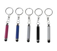 EPIGEIST 5pcs Capacitive Stylus Pens Keychain for Phones and Tablets Portable Non Slip Matte Touch Screen Pens with Black White Silver Red