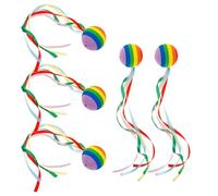 EPIGEIST 5Pcs Car Antenna Decorations Rainbow Streamer Set, Cute Foam Vehicle Antenna Ball Flags for Suv Truck Exterior Auto Aerial Decor, Parade and Outdoor Use