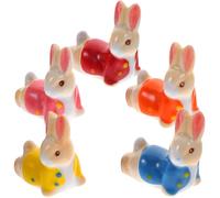 EPIGEIST 5Pcs Ceramic Chopsticks Holder Rabbit Design Spoon Fork Rest Rack Kitchen Tableware Stand Cute Cartoon Chopstick Racks for Dining and Home Decoration