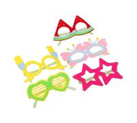 EPIGEIST 5pcs Glow Dark Birthday Glasses Interactive Photo Booth Props Party Favor Eyewear for Luau and Themed Celebrations Fun Neon Party Accessories