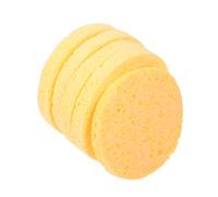 EPIGEIST 5pcs Round Makeup Sponge Pads Soft Compressed Cellulose Cosmetic Facial Cleansing Pads for Women Gentle Exfoliating Oil Removing Yellow