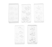 EPIGEIST 5Pcs Silicone Nail Art Molds Set 3D Floral and Ocean Plumeria Design Reusable Flower Silicone Nail Molds for Manicure Crafting and Decoration