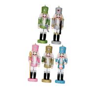 EPIGEIST 5pcs Soldier Nutcracker Xmas Nut Cracker Figure Nutcracker King Hanging Decorations Figures Puppet Mini Ornaments Sparkly Xmas