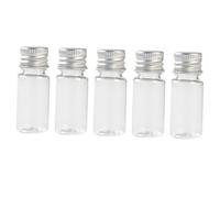 EPIGEIST 5pcs Transparent Pet Plastic Bottles with Screw Aluminum Caps Refillable Sample Vials for Travel Camping Toiletries Storage