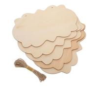 EPIGEIST 5pcs Unfinished Wood Plaques with Rope Blank Hanging Wooden Signs for DIY Painting Writing Door and Wall Decor Craft Boards