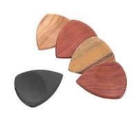 EPIGEIST 5Pcs Wooden Guitar Picks with Groove Design Sturdy Solid Wood Thumb Picks for Ukulele Guitar Essential Tools for Musicians for Practice Performance