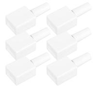 EPIGEIST 6Pcs 10ml Bright White Cap Empty Nail Polish Bottles with Brush Refillable Nail Gel Containers for Manicure Portable Small Glass Bottles for Travel and Gel Polish Mixing