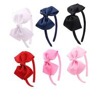EPIGEIST 6pcs Bowknot Hair Hoops for Boy Girl Girls Decorative Bowknot Headbands in White Pink Black Parties Everyday Wear