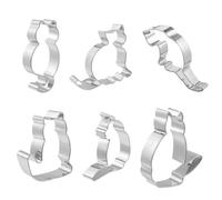 EPIGEIST 6pcs Cat Shape Stainless Steel Biscuit DIY Baking Tools Cartoon Cookie Cutter Rust- Creative Pastry Molds for Home Kitchen