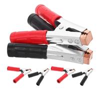 EPIGEIST 6pcs Copper-Plated Car Battery Clamps with Insulated Colored Covers, Heavy-Duty Thick Reinforced Large Alligator Clips for Portable Jumper Cable Replacement and Automotive