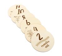 EPIGEIST 6pcs Double-sided Baby Monthly Cards Funny Design and Beige Plastic Material, Creative and Adorable Photography Props for Newborn Babies to Share Growth on Social Media