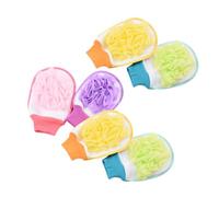 EPIGEIST 6PCS Double-sided Exfoliating Bath Gloves for Men and Women Dead Skin Remover Shower Scrub Mitts Fiber Material Comfortable Fit Portable for Full Body Cleaning Random Color