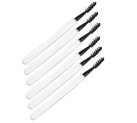 EPIGEIST 6pcs Eyelash Brush with Lid Black Tube Transparent Handle Mascara Wands Eyebrow Spoolie Comb for Separating and Grooming Lashes and Brows Professional Makeup Applicators for Home