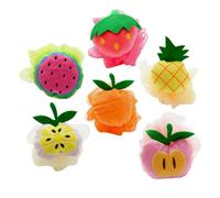 EPIGEIST 6pcs Fruit-Shaped Bath Balls Mesh Shower Sponges Exfoliating Soft Body Scrubbers with Hanging Rope for Adults Bathroom Supplies