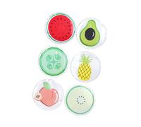 EPIGEIST 6pcs Fruit Shaped Cooling Eye Pads Reusable Gel Cold Eye Patches for Soothing with Soft PVC Material