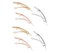 EPIGEIST 6pcs Hair Clips for Women and Girls Slim Long Spring Barrettes in Golden Silver Rose Gold Brushed Finishes Smooth Surface Hair Accessories