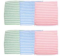 EPIGEIST 6pcs Hamster Cage Pad Set 25x25cm Soft Thick Wave Pattern Washable Pet Cage Liners for Small Pets, Comfortable Absorbent Training Pads for Hamsters, Rabbits, Guinea Pigs in Green,