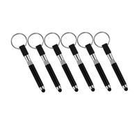EPIGEIST 6pcs Keychain Stylus Pens for Touch Screens Small Capacitive Touchscreen Pens Keyring Cute Black Pendant for Smartphones and Tablets