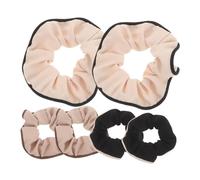 EPIGEIST 6pcs Large Cotton Linen Scrunchies for Thick Hair Korean Style Soft Hair Ties for Women Gentle Fabric Accessories with Comfortable Secure Hold Simple French Design in Neutral