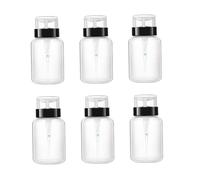 EPIGEIST 6pcs Lockable Nail Polish Remover Pumping Bottles Subpackage Dispenser Containers for Toner Storage Travel Use Black No-word Mouth