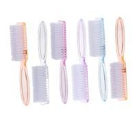 EPIGEIST 6pcs Long Handle Nail Cleaning Brushes Set, Small Nail Scrubber for Manicure and Pedicure Dust Removal, Fingernail Cleaning Tool with Grip, Suitable for Home and Salon Use Random Color