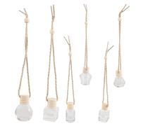 EPIGEIST 6Pcs Mini Perfume Dispenser Pendant Car Hanging Bottles Set, Empty Perfume Bottles for Car Interior, Assorted 8Ml-15Ml Flat Rounded Style