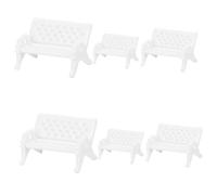 EPIGEIST 6pcs Miniature Park Bench Mini Furniture for Garden Decor with Lifelike Scale Models Small Medium Large for Fairy Garden and Home Desktop Ornaments