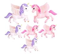 EPIGEIST 6pcs Miniature Unicorn Figurines with Wings Small Unicorn Ornaments for Garden Bonsai Desktop Decoration Lightweight and Detailed Craftsmanship