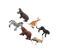 EPIGEIST 6pcs Realistic Wild Animal Figurines Solid Plastic Educational for Vivid Zoo Animal Models for Teaching Color Cognition Imaginative Play and Home Decoration