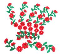 EPIGEIST 6Pcs Red Peony Floral Applique Patches Sew Embroidered Decorations for Clothes Jackets Bags Hats Repair and DIY Accessories