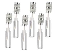 EPIGEIST 6Pcs Refillable Empty Lip Color Containers Lip Balms Tube 4.32X0.79X0.79In Lightweight Plastic Rhinestone Design with Brush Head Attached to Lid