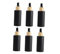 EPIGEIST 6pcs Refillable Glass Eye Dropper Bottles with Black Pipette Caps for Essential Oils Fragrances and Liquid Storage Leakproof Frosted Containers for Handmade Blends and Skincare