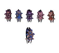 EPIGEIST 6pcs Rhinestone Flower Duckbill Hair Clips Small Mixed Colors Three-tooth Hairpin Accessories for Women Brides Wedding Party Daily Use