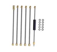 EPIGEIST 6Pcs Stainless Steel Pressure Washer Extension Rod with Quick Connector Professional Gutter Cleaner Attachment for Car Washing Floor and Equipment Cleaning Accessory