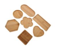 EPIGEIST 7pcs DIY Mosaic Coasters Bamboo Blank Base Trays Oval Heart Square Hexagon Rectangle Flower Shapes for Crafts Sustainable Easy-Clean Crafting Coaster Kit