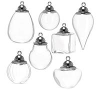 EPIGEIST 7pcs Mini Clear Glass Bottles with Cork Stoppers Compact Empty Vials for DIY Jewelry Wedding Wish Bottles Spell Jars Portable Small Storage Containers