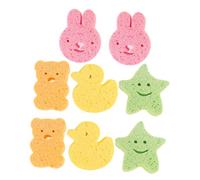 EPIGEIST 8pcs Bath Sponges Soft Wood Pulp Animal Shapes Mild Cleansing Shower Brush for Face and Hand Washing Safe Gentle Bath Accessories