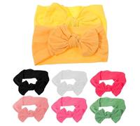 EPIGEIST 8Pcs Bow Headbands Elastic Turban Knot Hairbands for Newborns and Hair Accessories Red Yellow Green Black White Pink Orange Rose Red Adorable