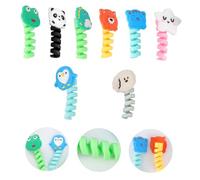 EPIGEIST 8pcs Cartoon Animal Data Cable Protectors with Anti-cracking and Cable Wrapping Function for Phone and Earphone Wire Management Flexible Suitable for Home and Office Use