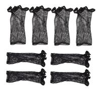 EPIGEIST 8pcs Elastic Black Lace Wig Caps Stretchy Two-way Mesh Hair Nets Hair Accessories for Women Ballet Bun Nurse Hairnet Use