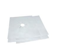 EPIGEIST 8pcs Gas Hob Protector Sheets Silver Non-stick Oven Liners Heavy Duty Reusable Cooker Covers with Precut Burner for Gas Cookers