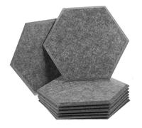 EPIGEIST 8pcs Hexagonal Felt Acoustic Panels Sound Dampening Soundproofing Noise Isolation for Walls Deep Grey Crack and Fade Resistant