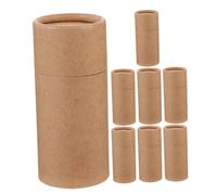 EPIGEIST 8pcs Kraft Paper Essential Oil Packaging Boxes Small Round Cardboard Tubes with Lids for Perfume Bottles and Craft Storage Tubes