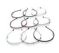 EPIGEIST 8pcs Nonslip Teeth Comb Hairbands for Women with Steel Frame and Silk Satin Finish, Thin Wire Design Prevents Sliding, Elegant and Fashion Hair Accessories for Daily Random Color